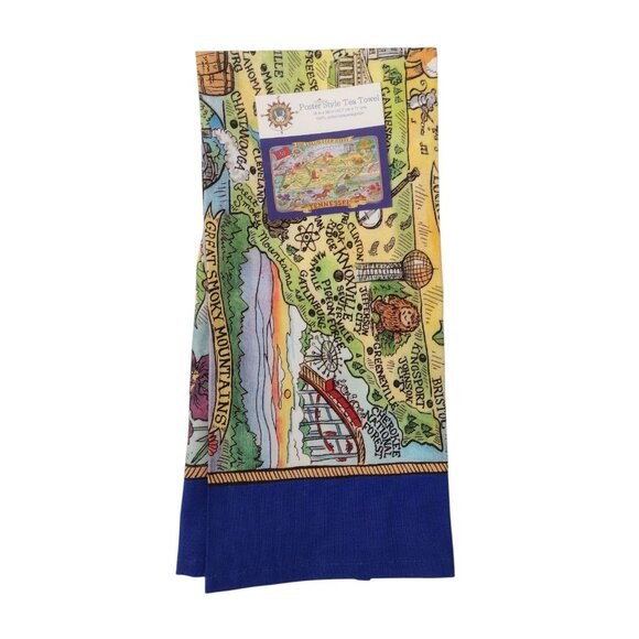 Kay Dee Designs Tennessee Poster Style Tea Towel 18x28 Carrie Wagner Novelty NEW - Picture 1 of 3